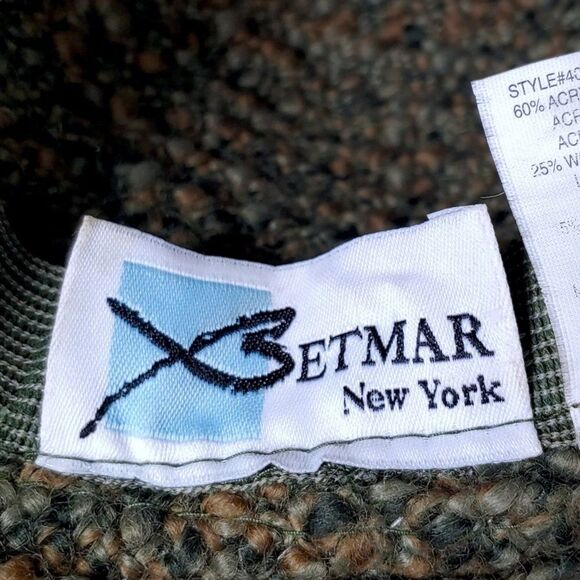 Betmar New York Vintage Women's Olive Green Wool Blend Knit Bucket Hat With Logo - Picture 8 of 11
